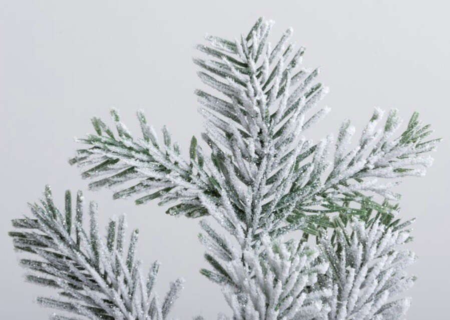Flocked Pine Pick, 24” Christmas Or Winter