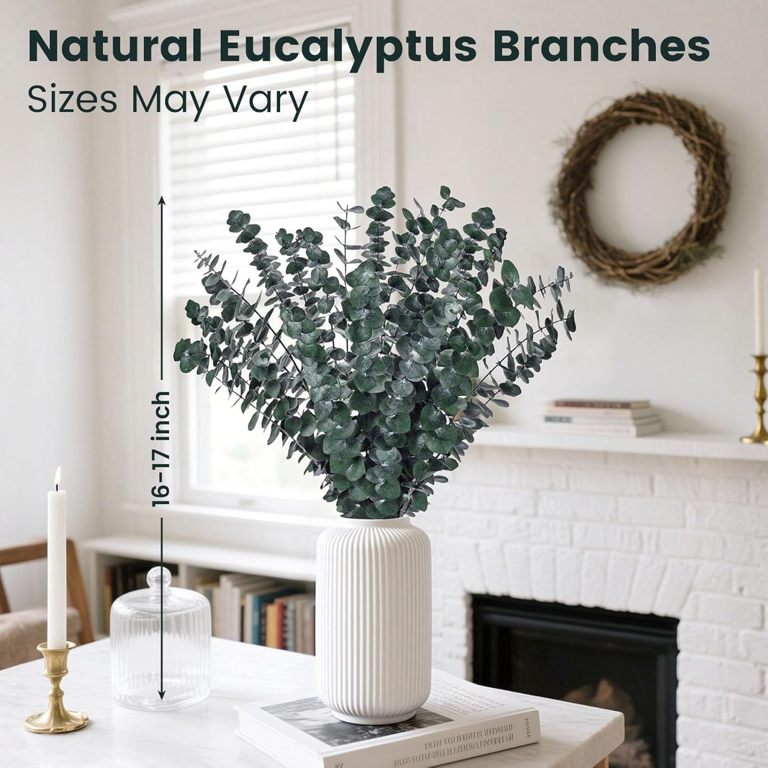 16PCS Real Dried Eucalyptus for Shower, 16″-17″ Natural Eucalyptus Stems Hang…
