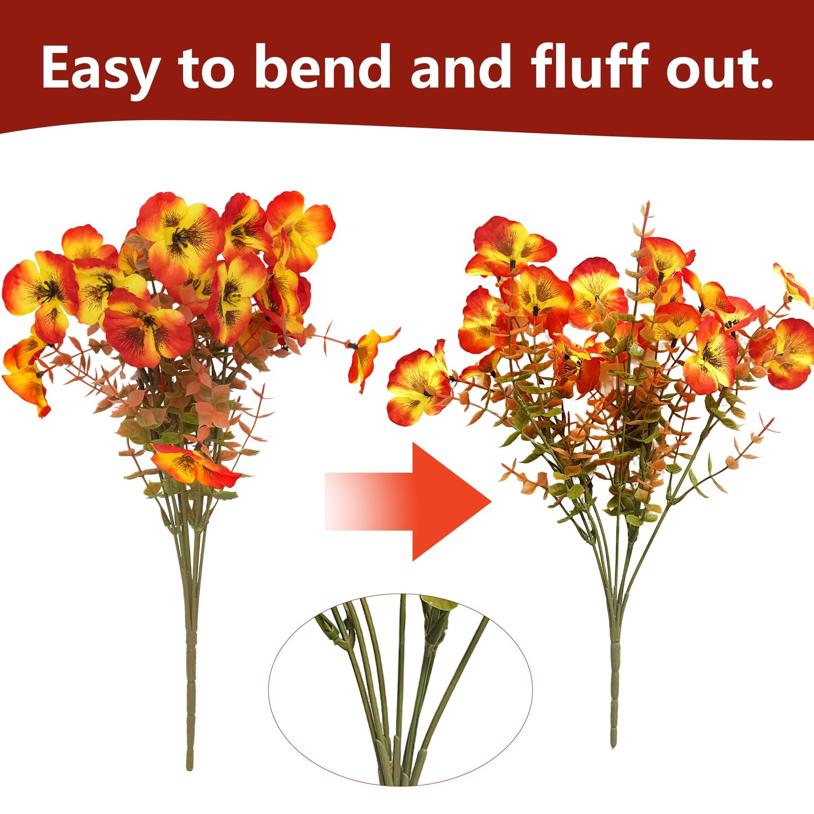Artificial Flowers Fake Fall Plants for Outside Winter Chrsitmas Decoration, …