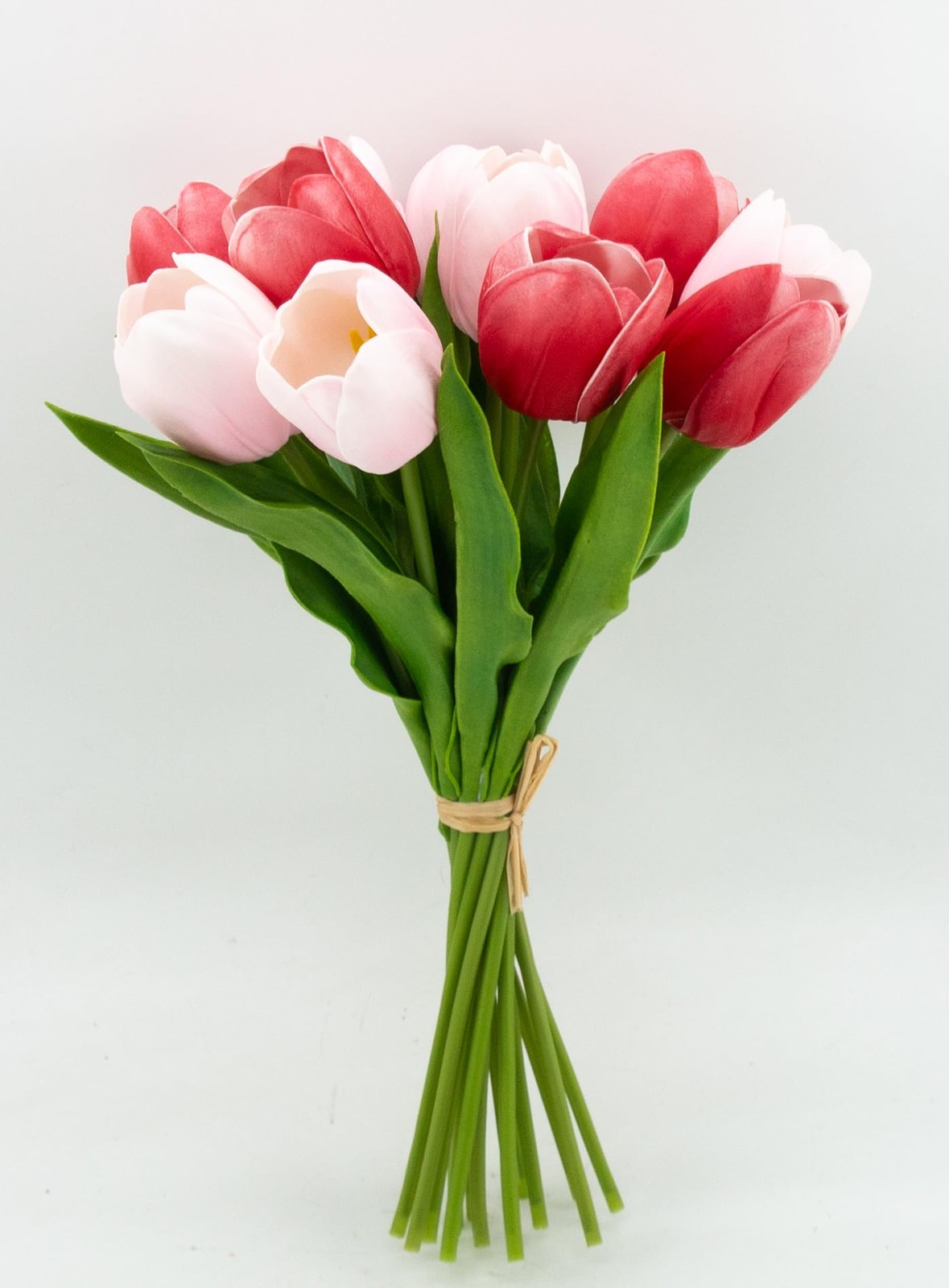 12pcs Multi Pink Real-Touch Tulips, Large, Wedding, Bridal Bouquet, Centerpiece