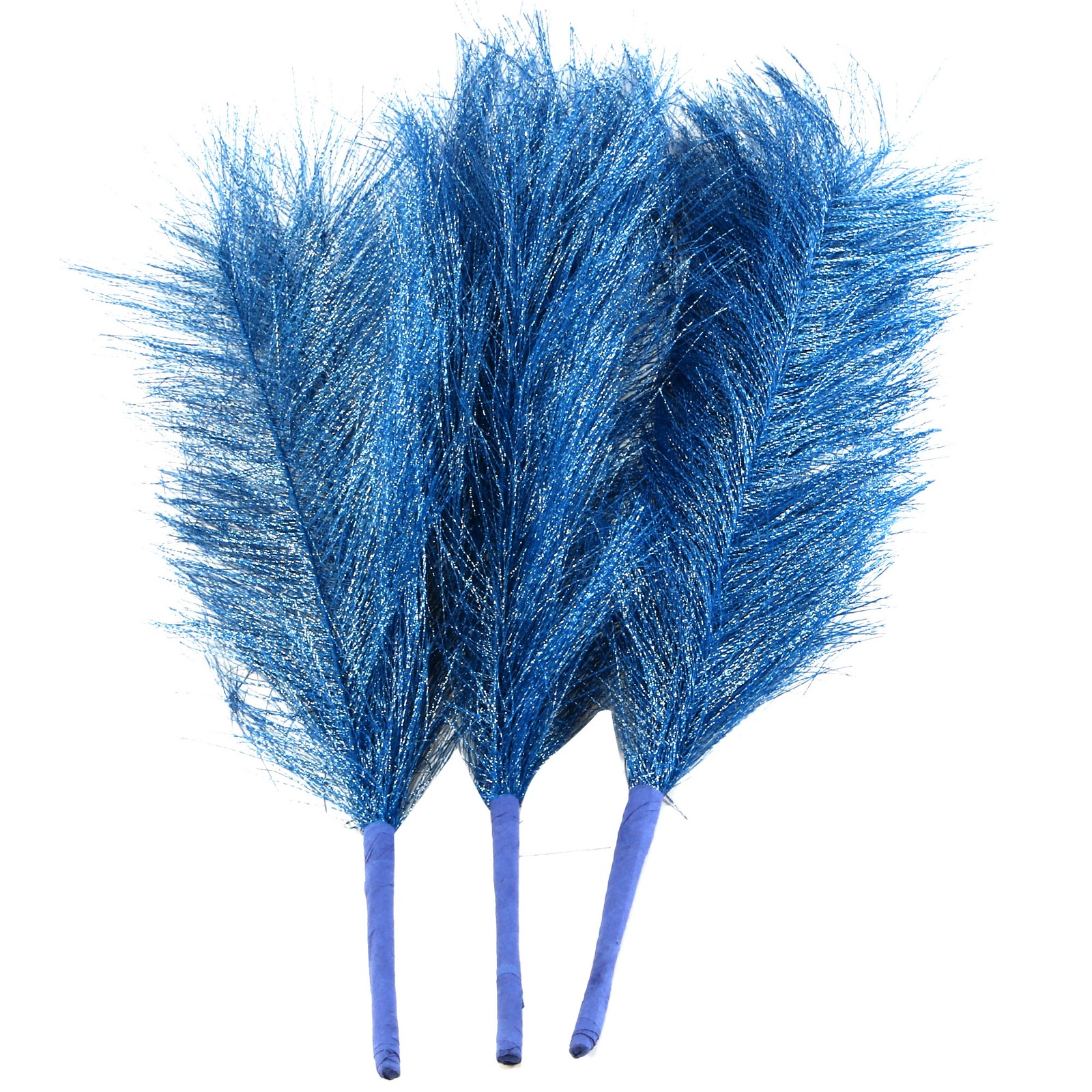 3Pcs Pampas Grass 17.7″ Fake Pampas Grass for Wedding Decoration Dark Blue