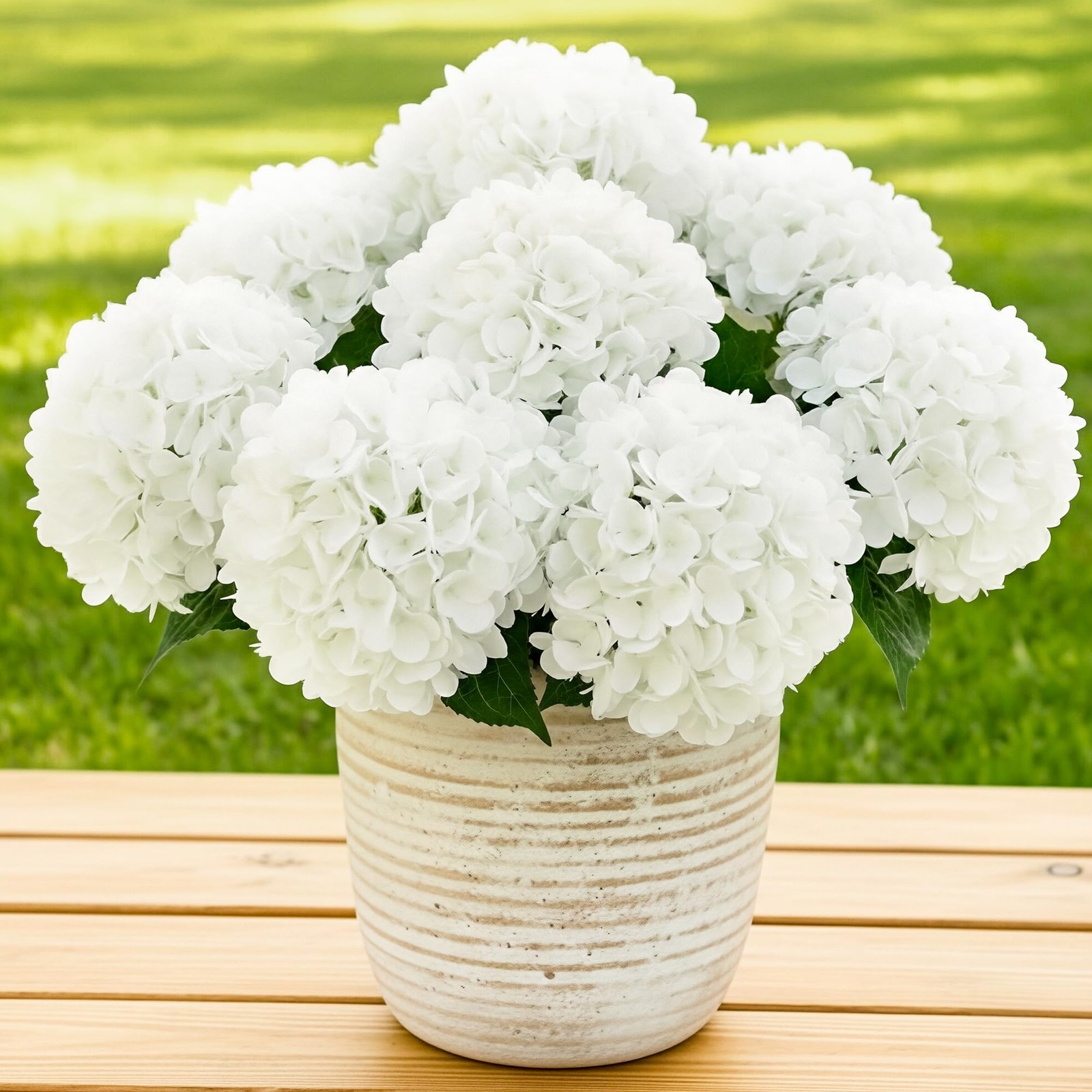 6 Bundles Hydrangea Artificial Flowers for Outdoors and Indoor, Bulk 30 Heads
