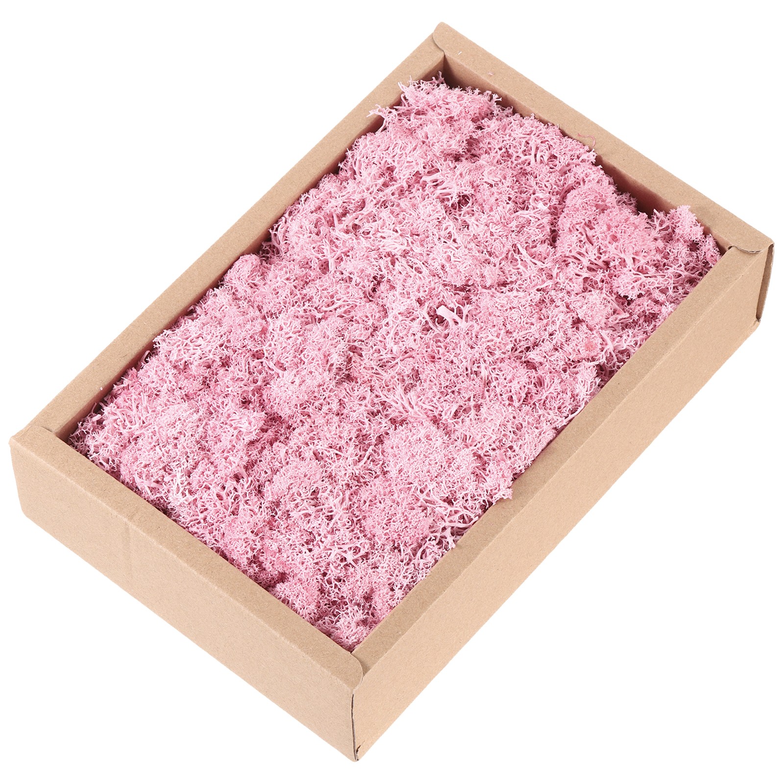 7.8oz Preserved Reindeer Moss, Pink Decorative Artificial Fake Moss