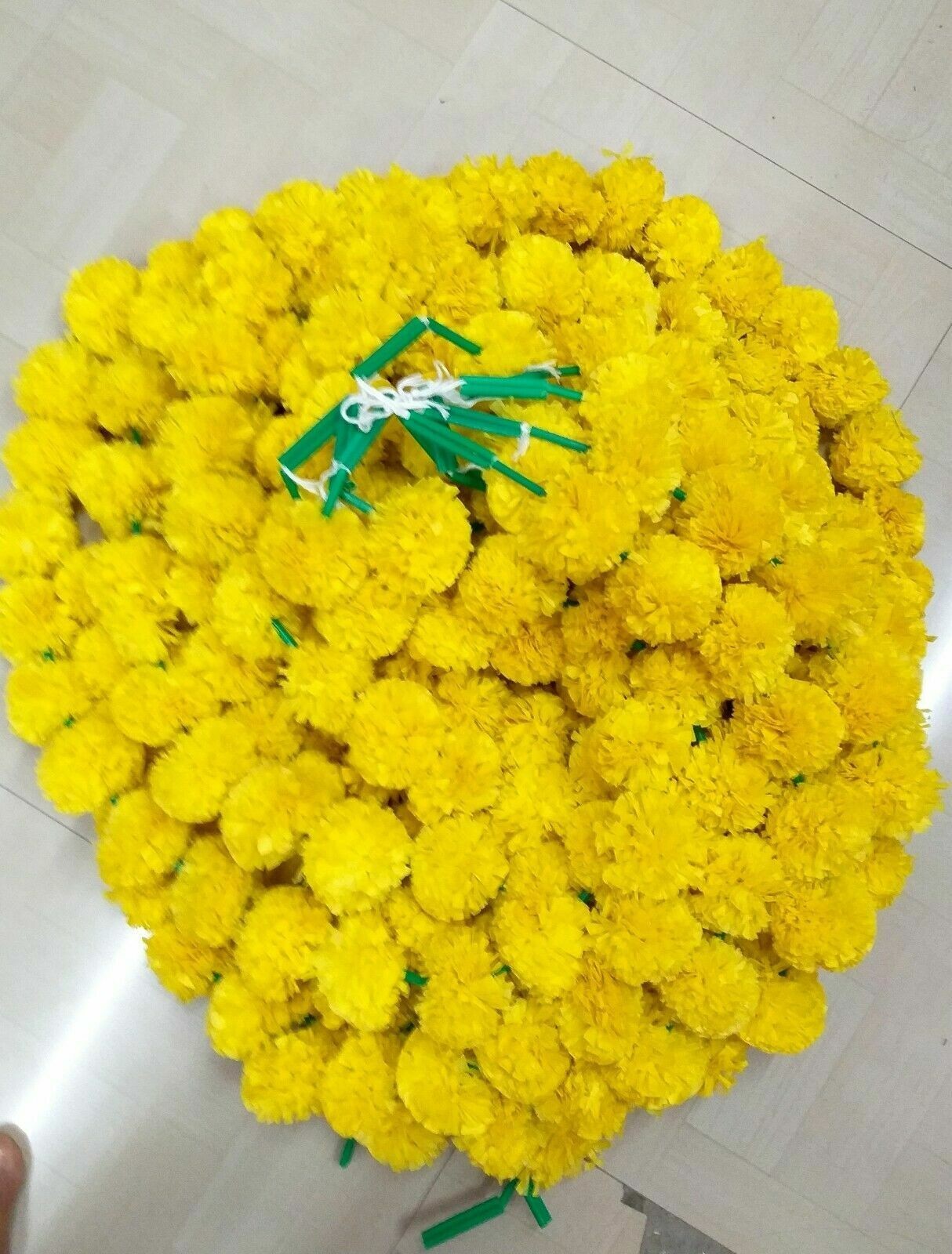 10 PC Yellow Artificial Marigold Flower Garlands Party Vine Wedding Decoration