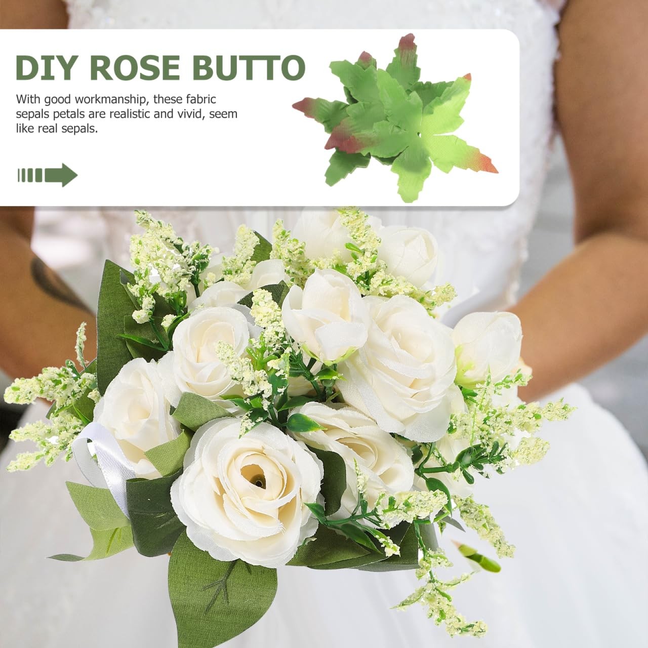 50 Pcs Fabric Sepals Petals Artificial Flower Sepals for DIY Calyxes for Flow…