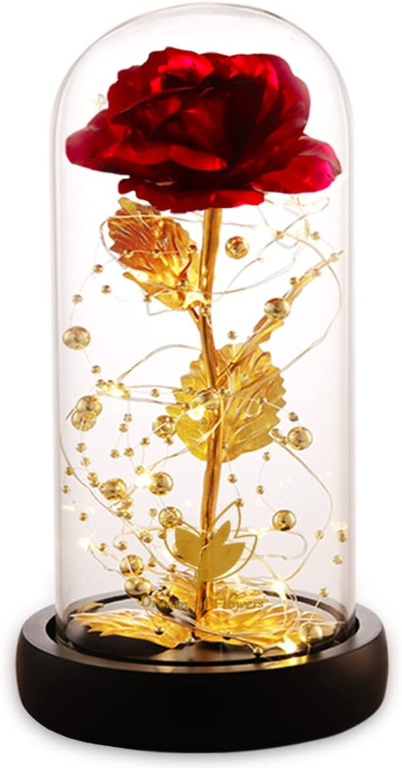 Mother’s Day 🌹 In Glass Dome Gift – Forever Flower Led Light, Romantic Present”