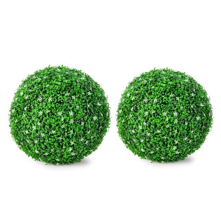 Topiary Ball Artificial Hanging Ball 2 Pack Faux Boxwood Plant Garden Home Decor