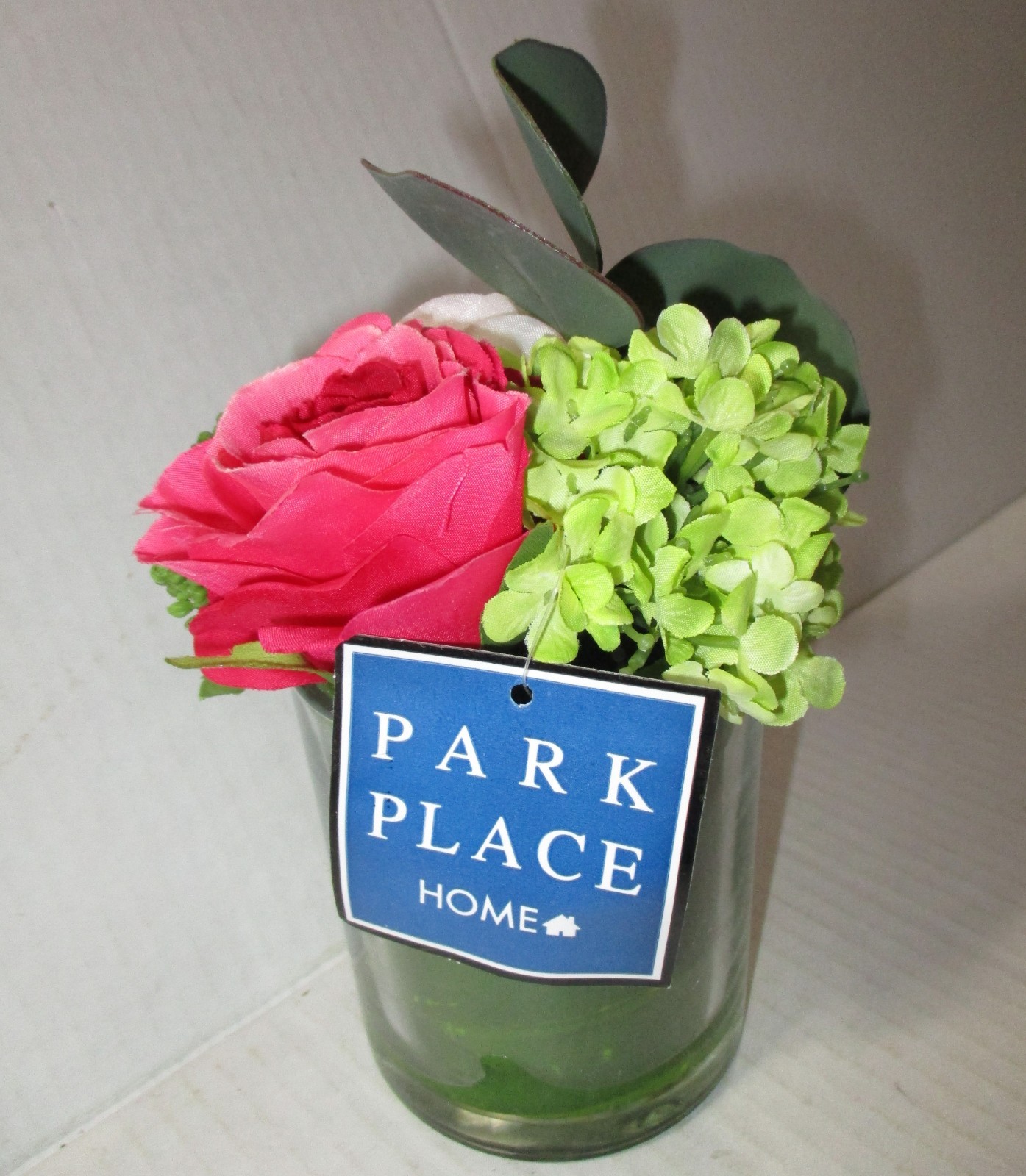 Park Place Home Artificial Flower Ranunculus Rose Decor With Vase 5.25 inches