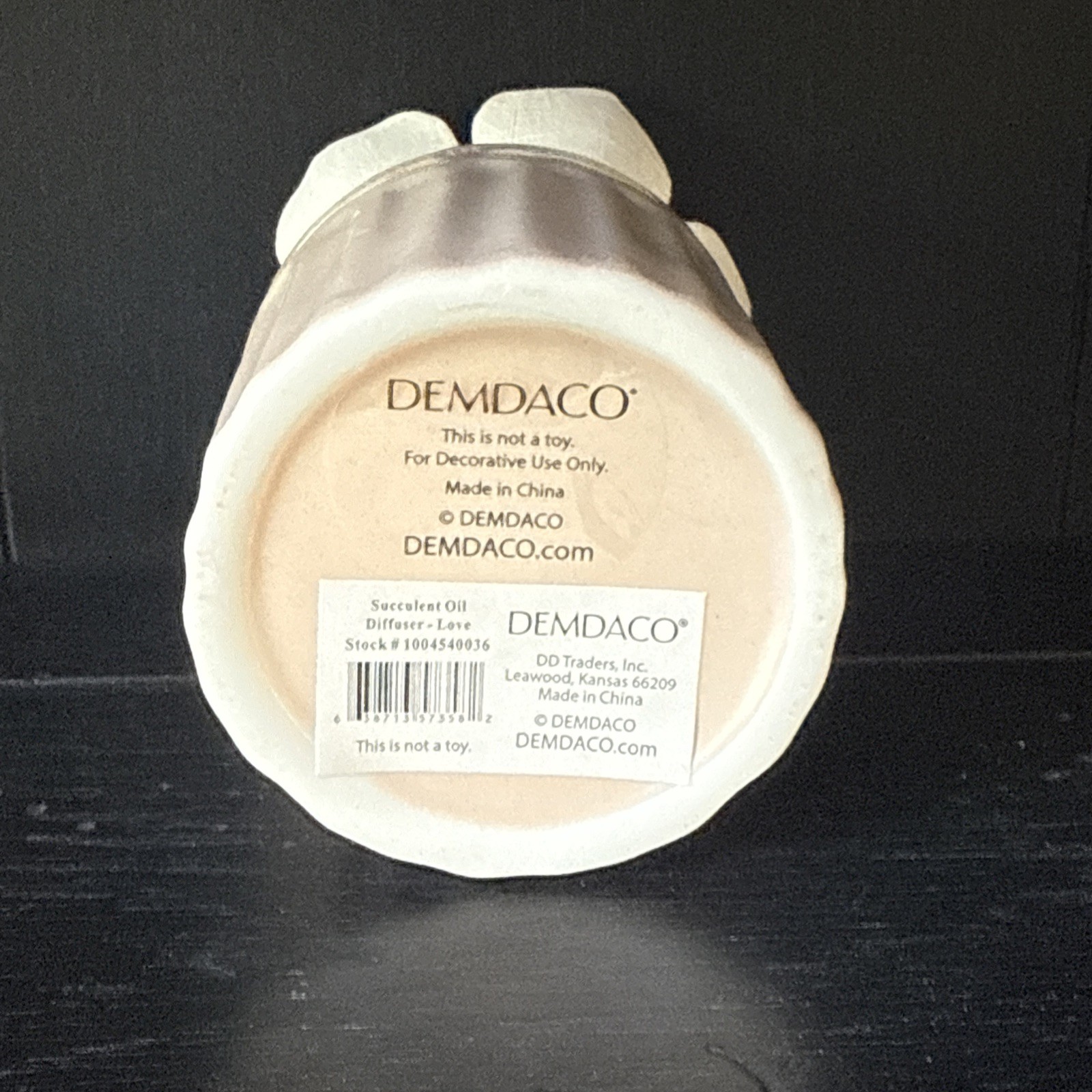 Beige Ceramic Succulent Indoor Decor Stoneware Oil Diffuser Let Love In Demdaco