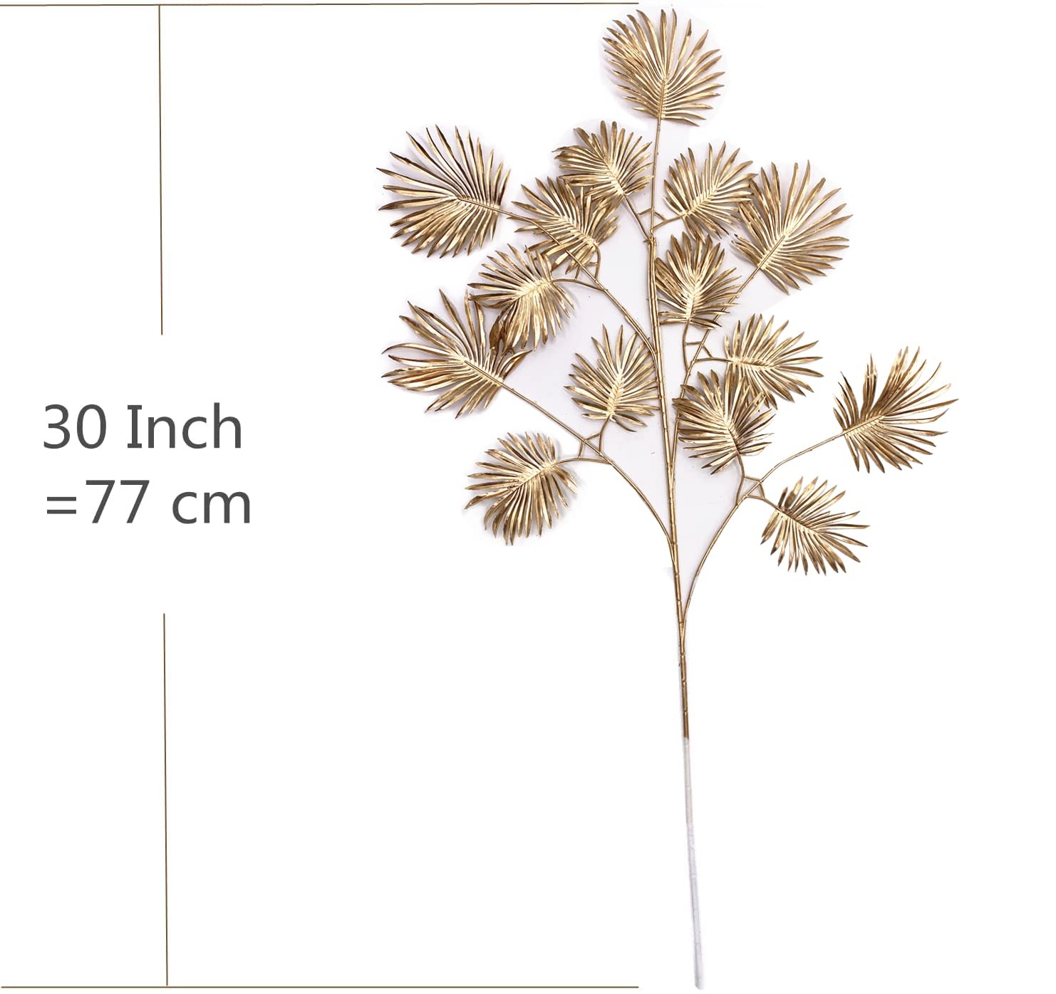 Artificial Golden Plants for Christmas Decor, Tall 30 Inch Faux Palm Leaves P…