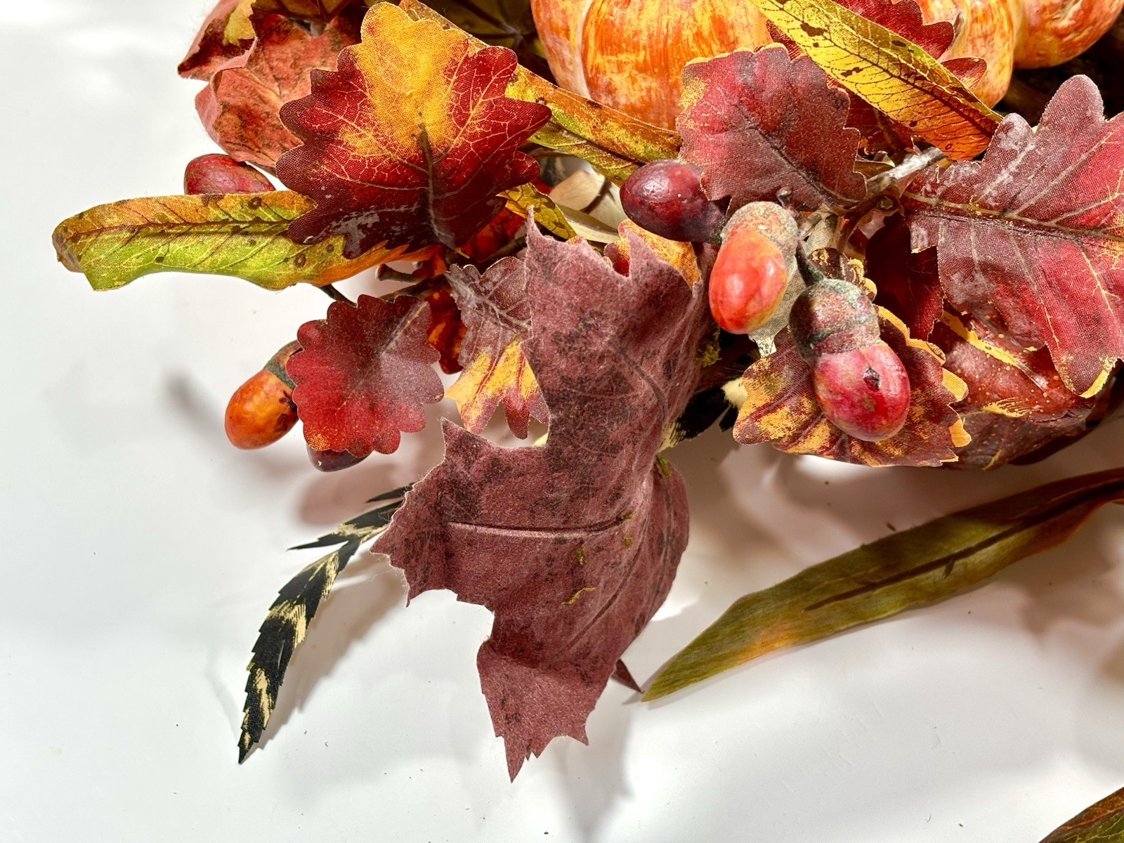 Thanksgiving/Fall Leaves Gourd Centerpiece w/ Twigs Oval Arrangement 19”