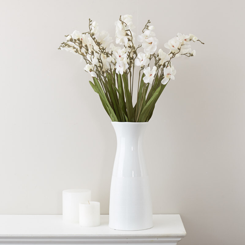 Package of 12 White Artificial Freesia 26″ Floral Sprays