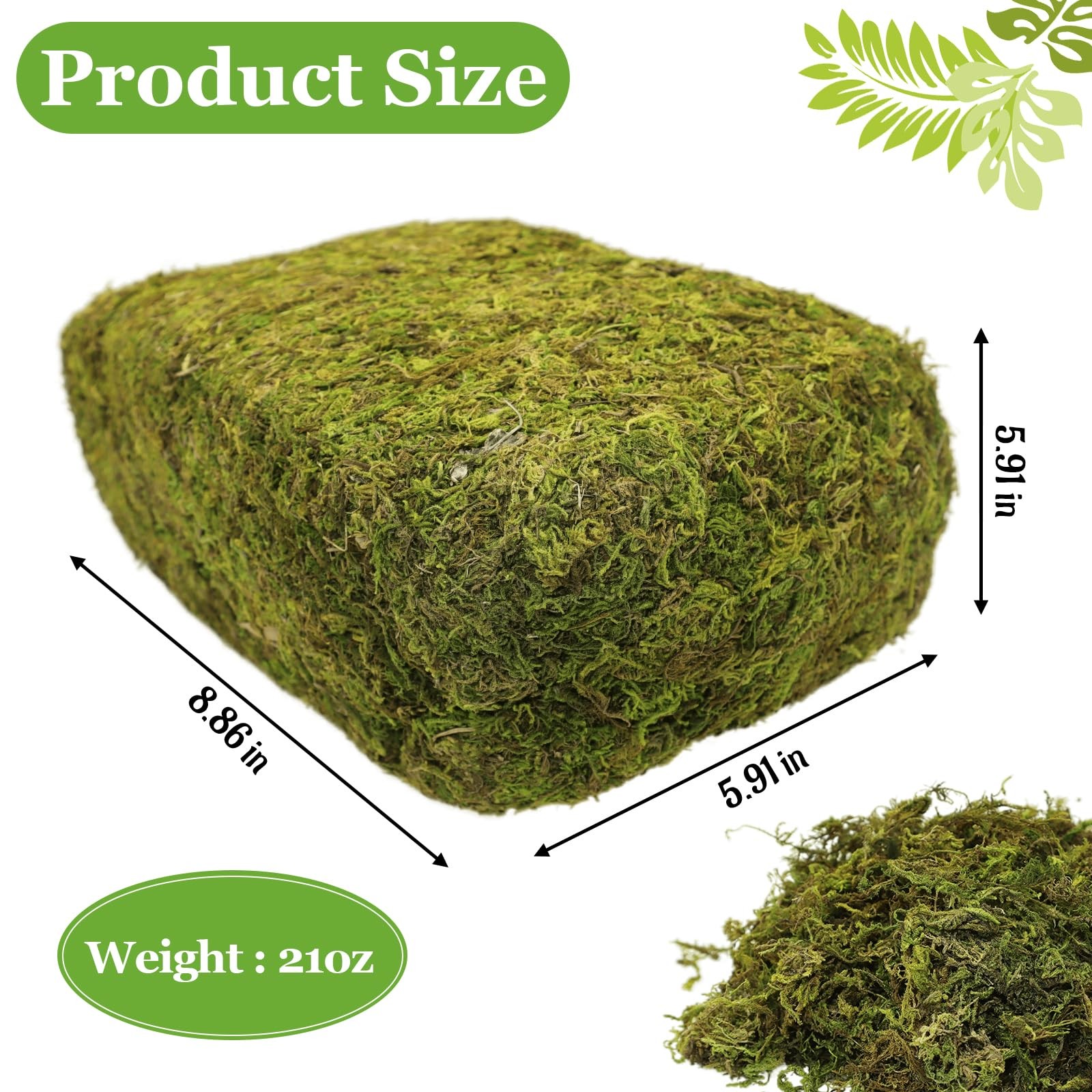 1.3LBS Artificial Fake Moss for Fake Plants Indoor- Premium Faux Craft Moss f…