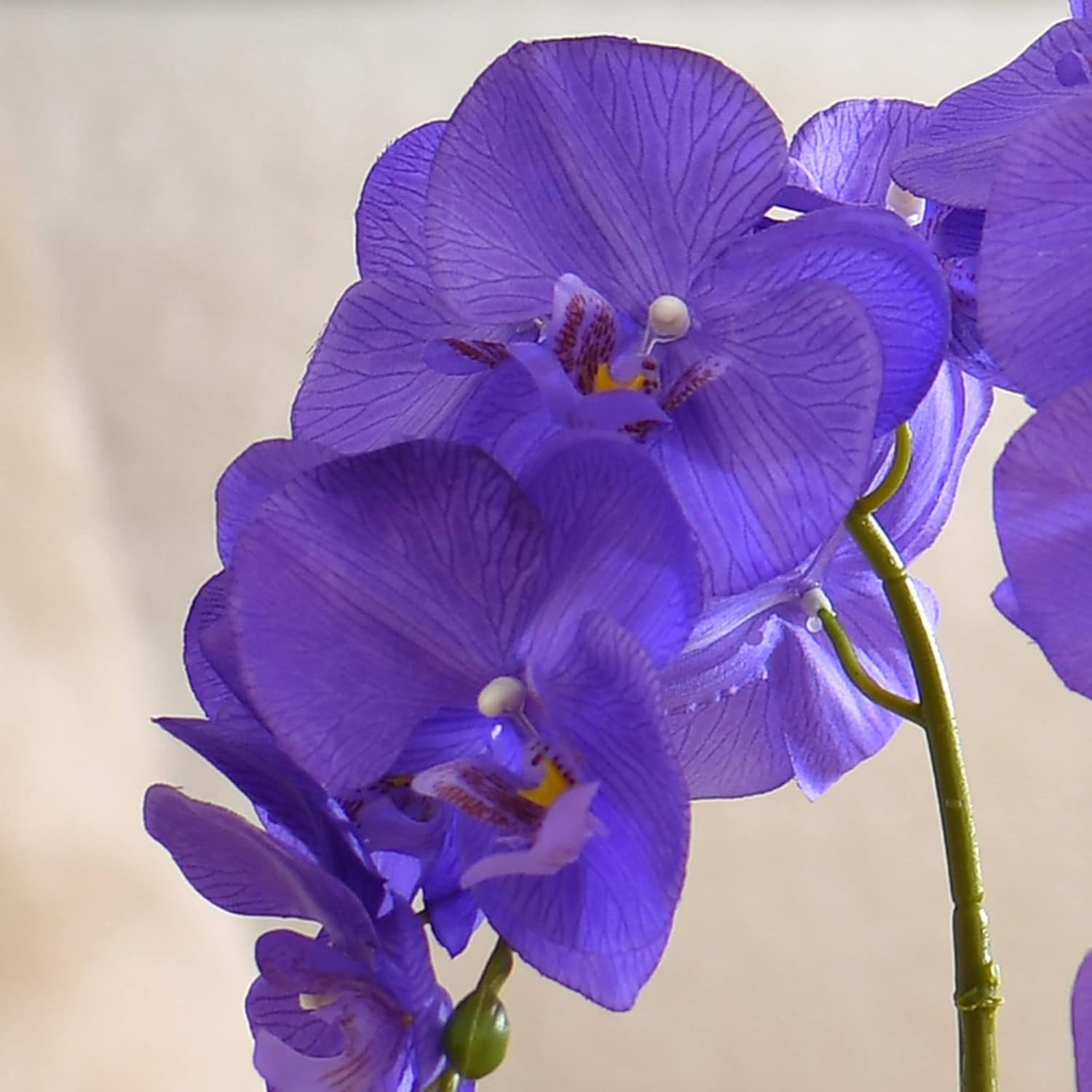 Large Artificial Potted Orchid Plant, Silk Flower Arrangement with Ceramics Vase