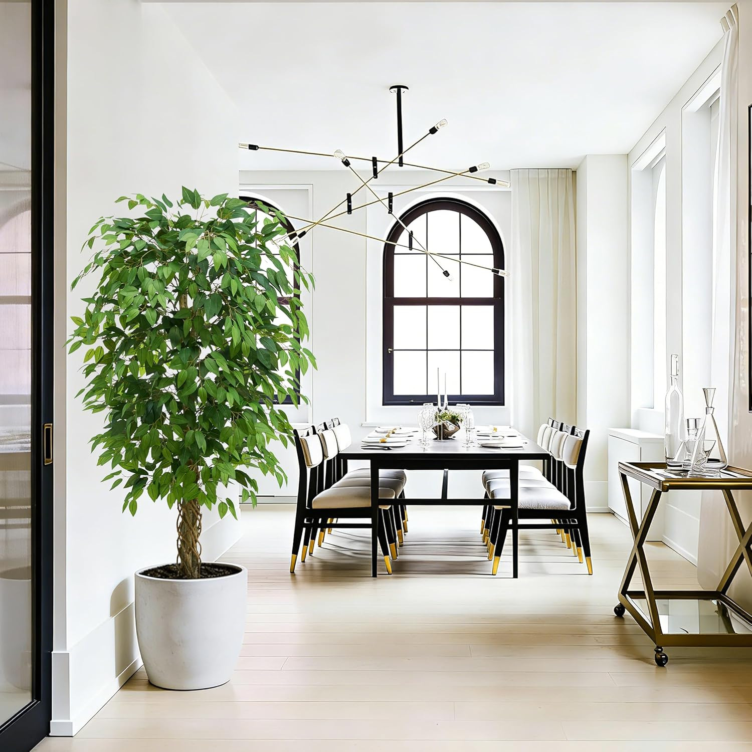 5Ft Artificial Ficus Tree – Realistic Faux Silk Plant for Home & Office Decor