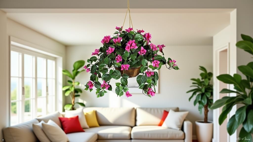 South American Bougainvillea in Wicker Basket – Indoor Decor