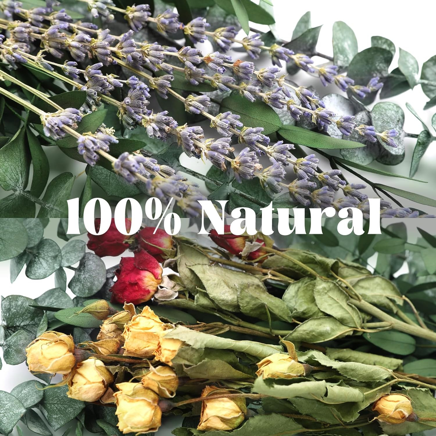 Eucalyptus for Shower Is a Mixture of Real Dried Eucalyptus with Roses, Lavender