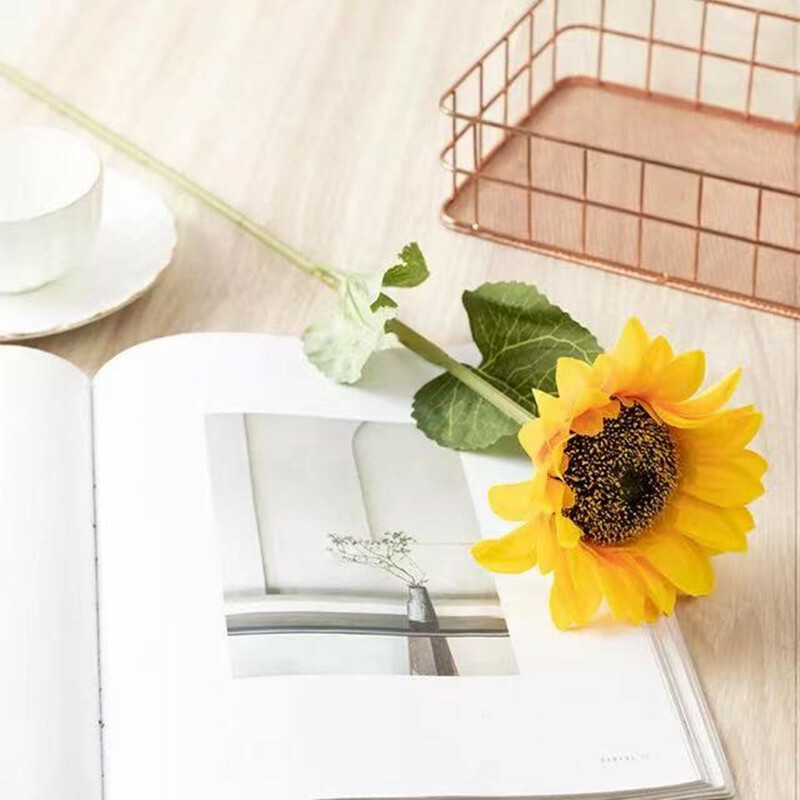 60cmArtificial sunflower Flowers bouquet silk Fake flower high quality flores fo