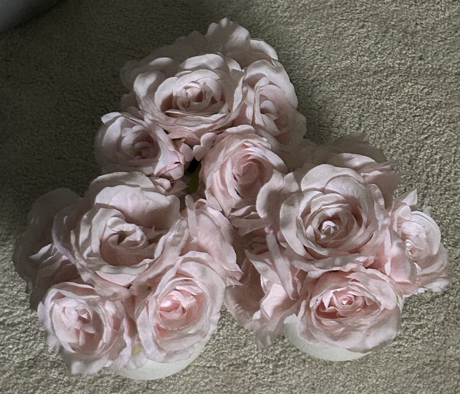 Beautiful Artificial Pink Roses Set In Pearl White Short Vases Realistic
