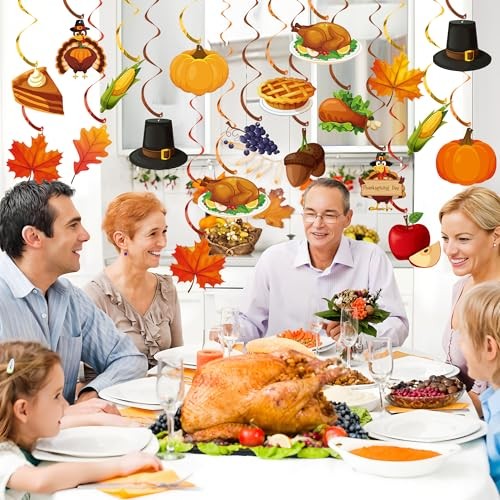 Thanksgiving Decorations Pre-strung Thankful Banner Turkey Pumpkin Maple