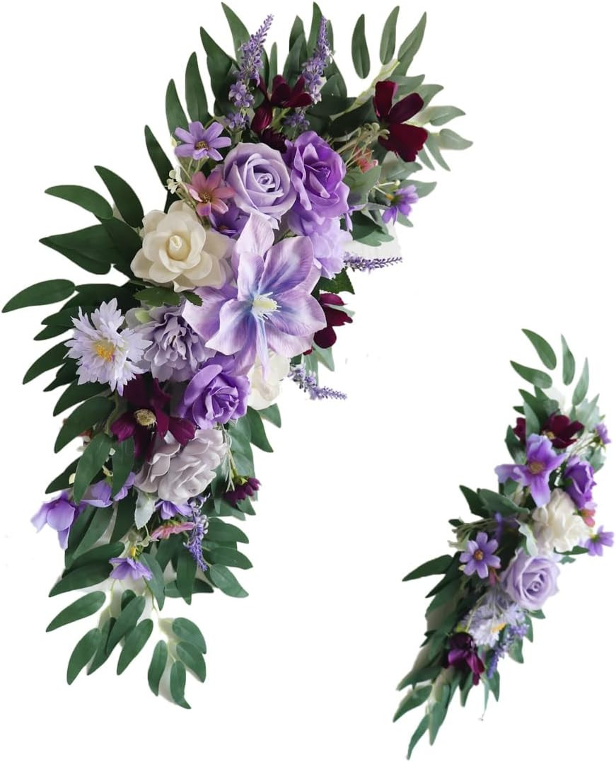 Elegant Purple Flower Arch for Weddings – Small Artificial Wedding Decor
