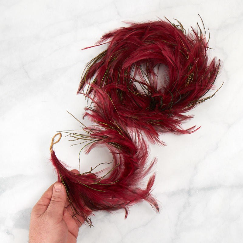 Factory Direct Craft Burgundy Feather Garland