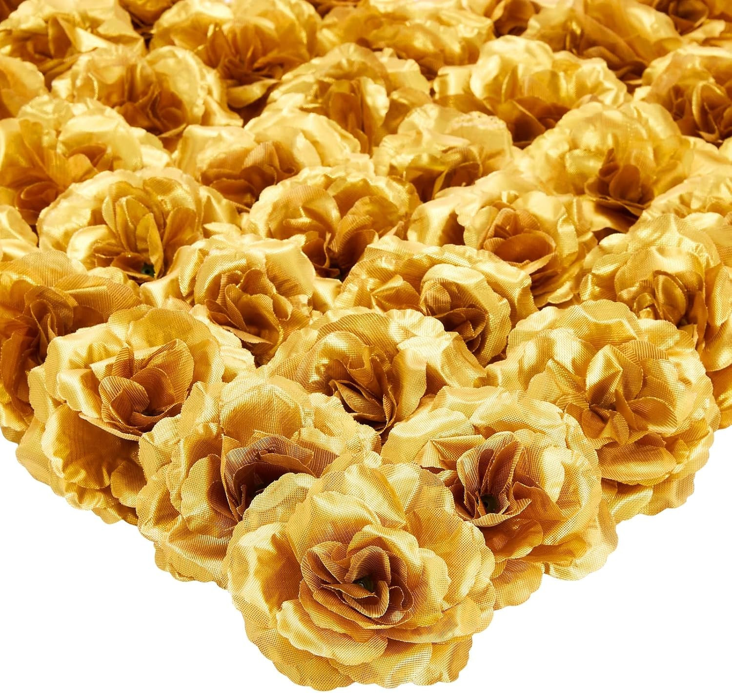 50 Pack Gold Roses Artificial Flowers Bulk