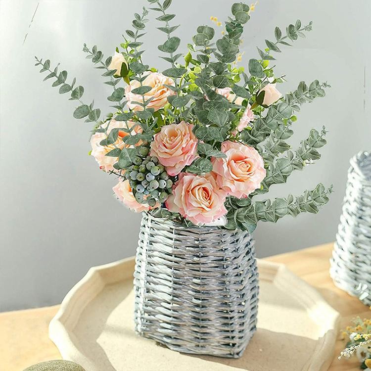 10PCS Artificial Hydrangea Flowers Green Leaf Bouquet Wedding Home Centerpiece D