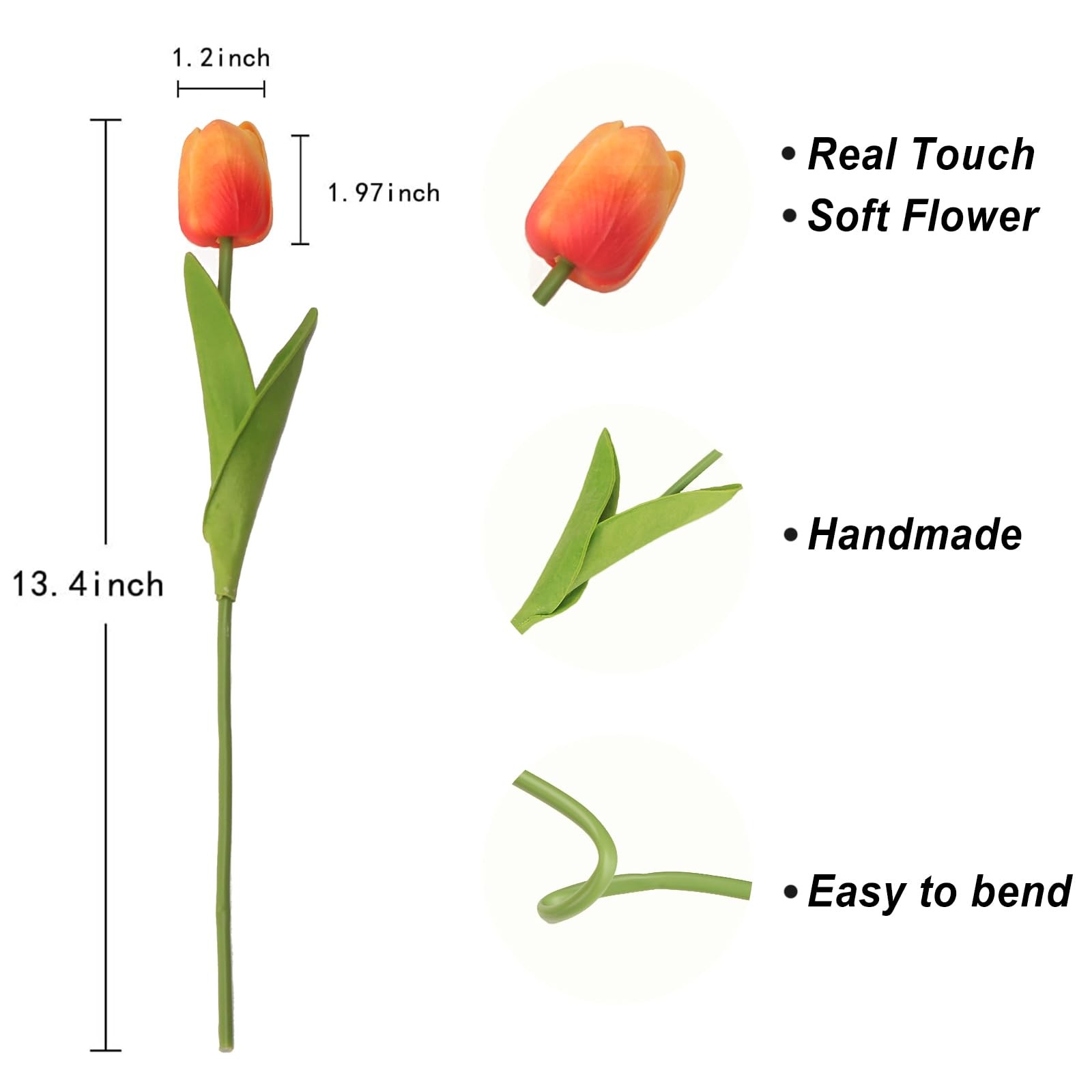 20 Pcs Mix Color Tulips Artificial Flowers with Soft Latex Materials, Spring …