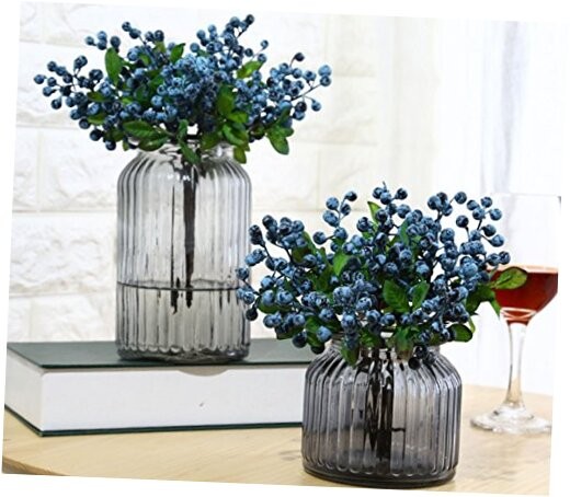 Artificial Flowers California Faux Blueberries Artificial Stems for 10 Pack