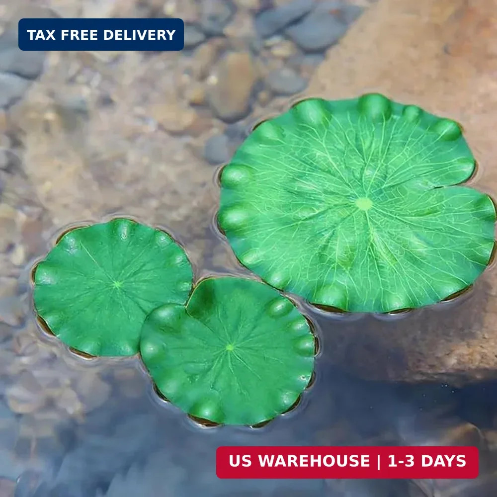 10 Packs Artificial Lily Pads,Floating Lily Pads for Ponds, Artificial Pond Plan