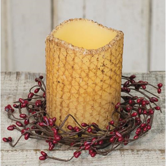 Pip Berry Candle Ring / Wreath 3.5″ Inner Dia. – Burgundy