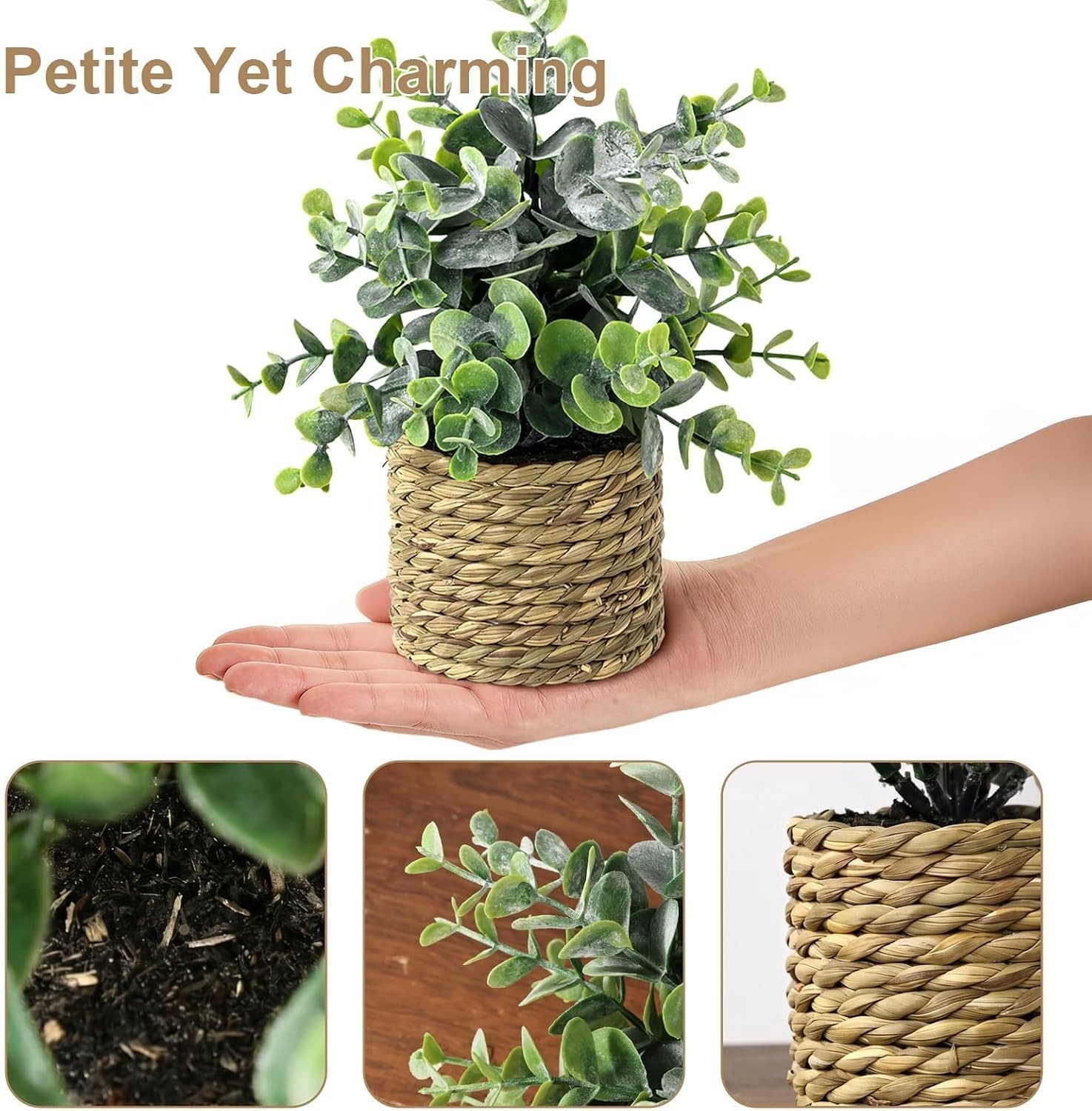 Elegant Artificial Greenery Set in Natural Woven Baskets | Low Maintenance
