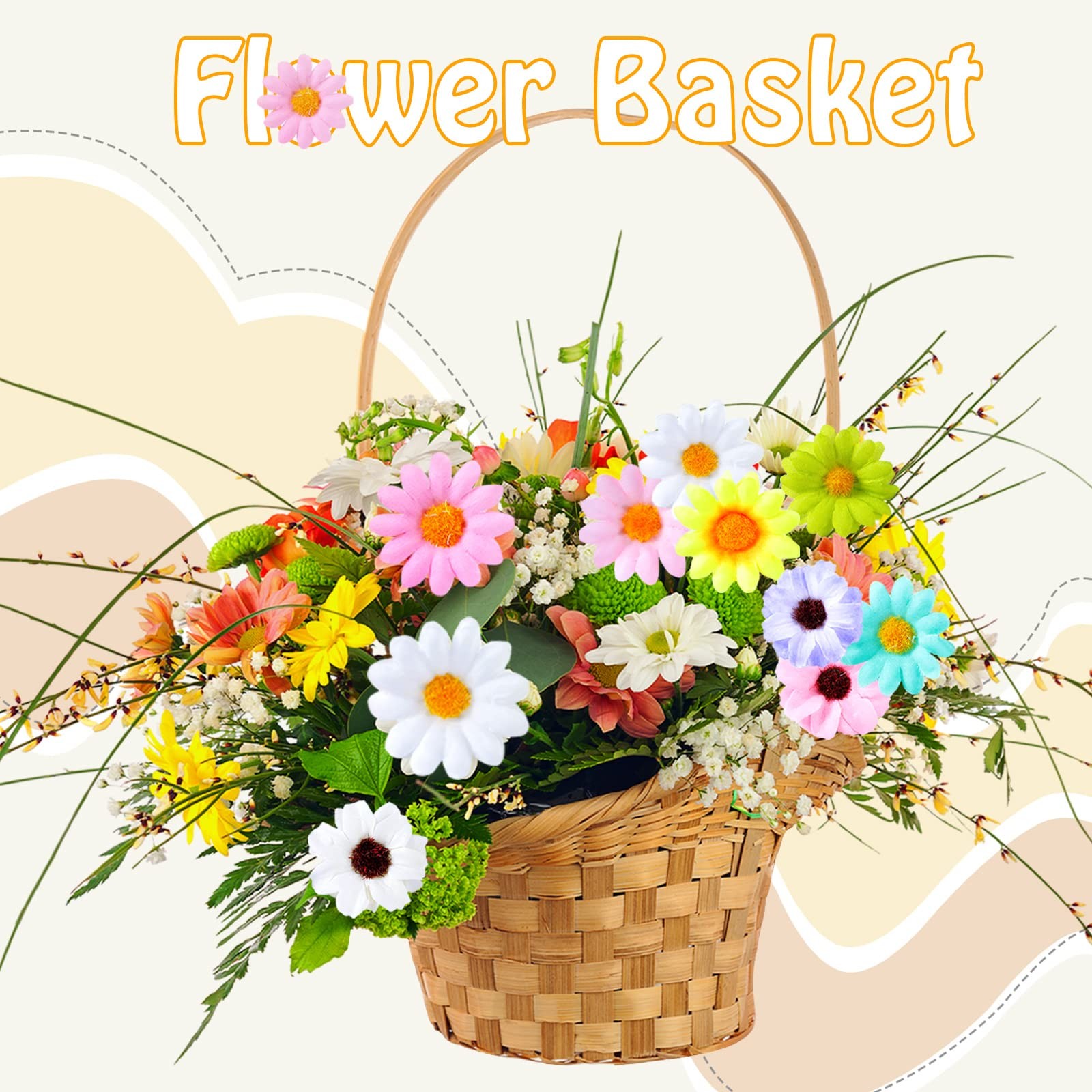 200 Pcs Faux Daisy Flower Heads Silk Artificial Sunflower Heads for Wedding