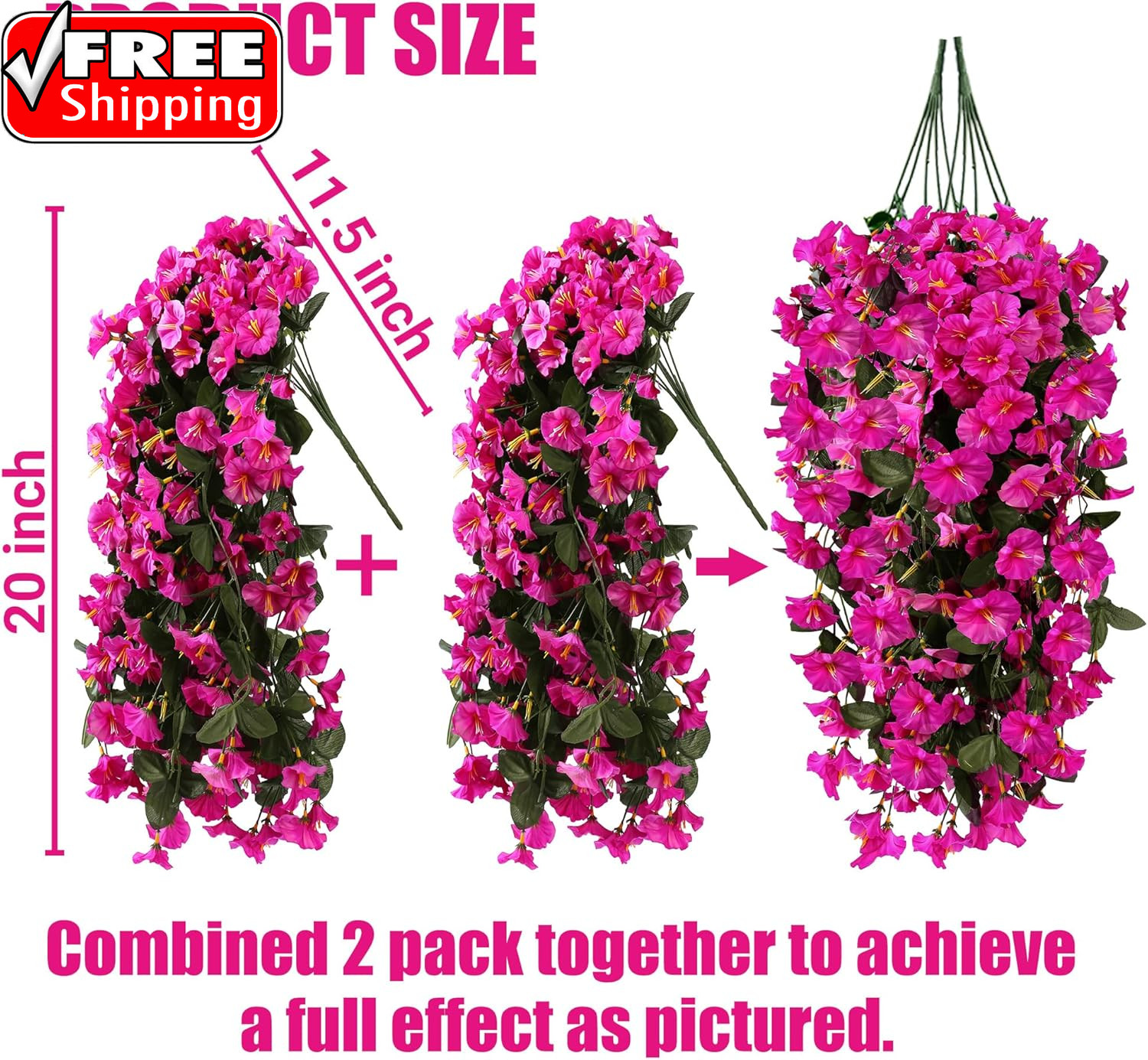 Artificial Fake Hanging Flowers Plants for Outdoor outside Spring Summer Decorat