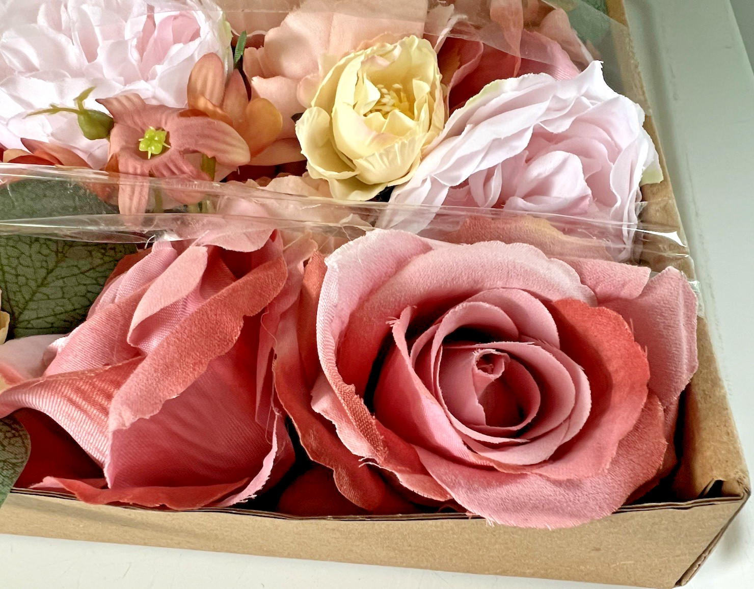 Peonies Artificial Flowers Pink Silk Roses Blush Pink, Peach, Cream 8″ Stems