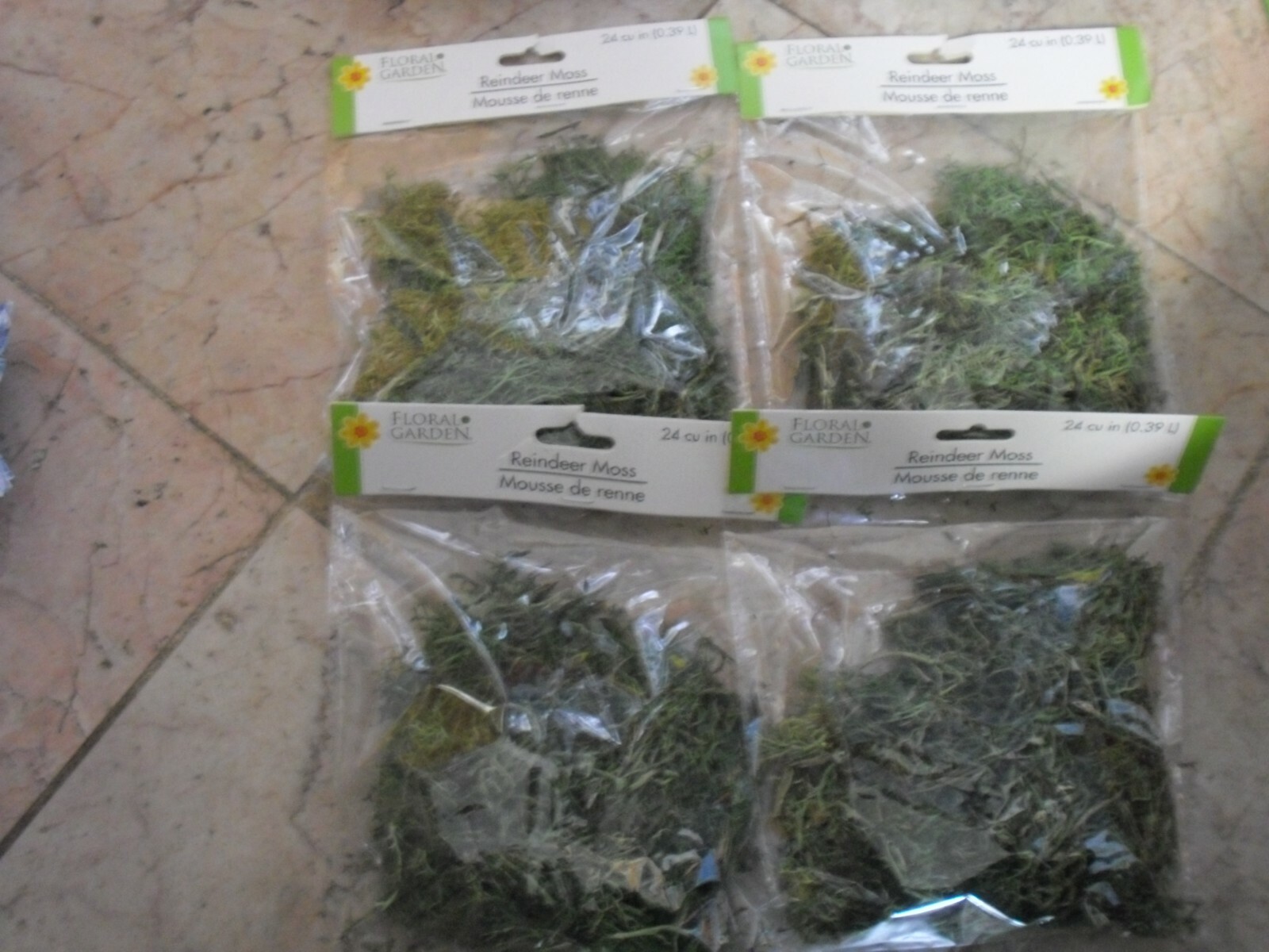 New ! 4 X 24 cu in Floral Garden Reindeer Moss