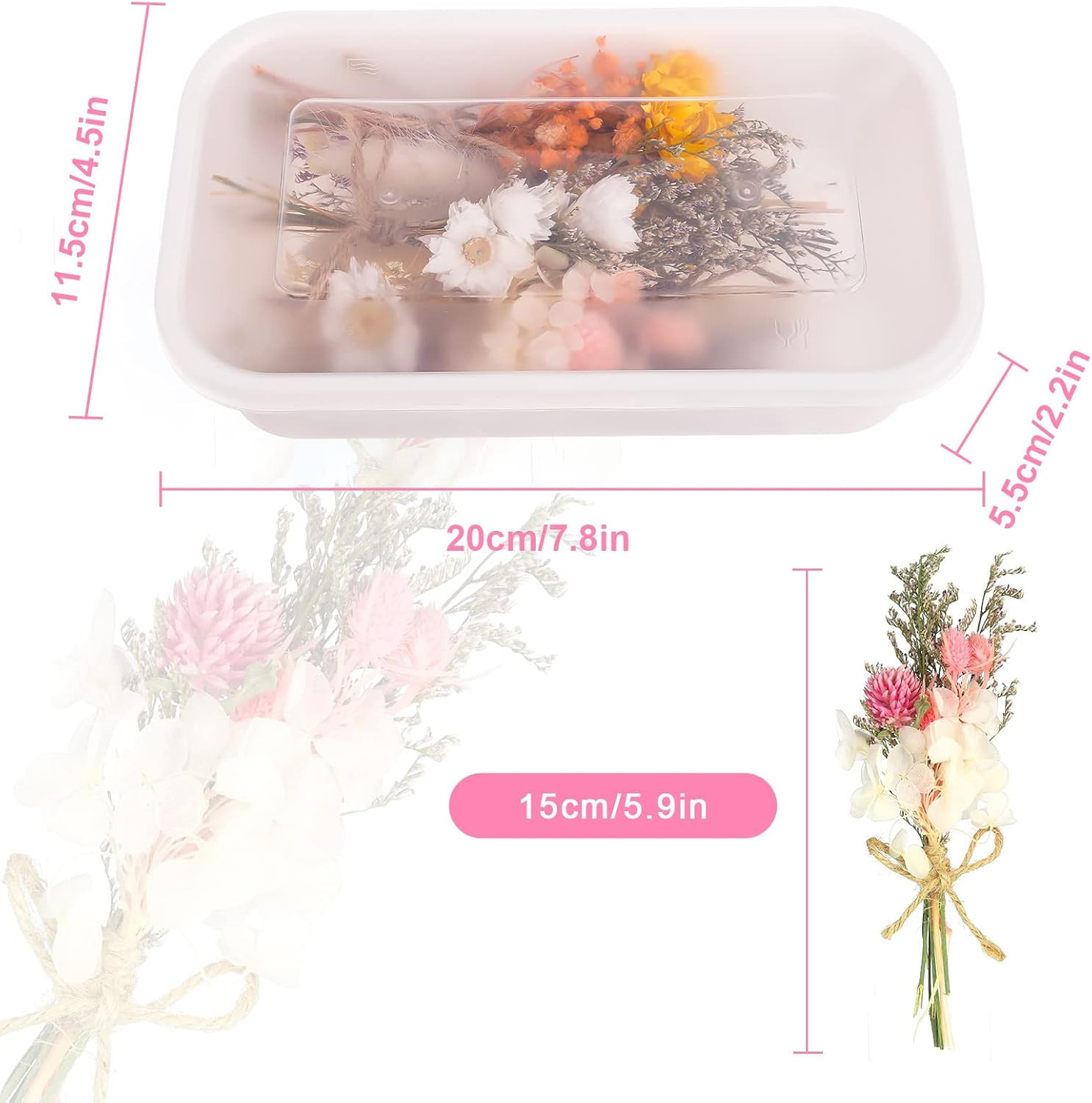 6Pcs Mini Dried Flowers Bouquet, Mixed Natural Dried Flowers Gypsophila Bouquets