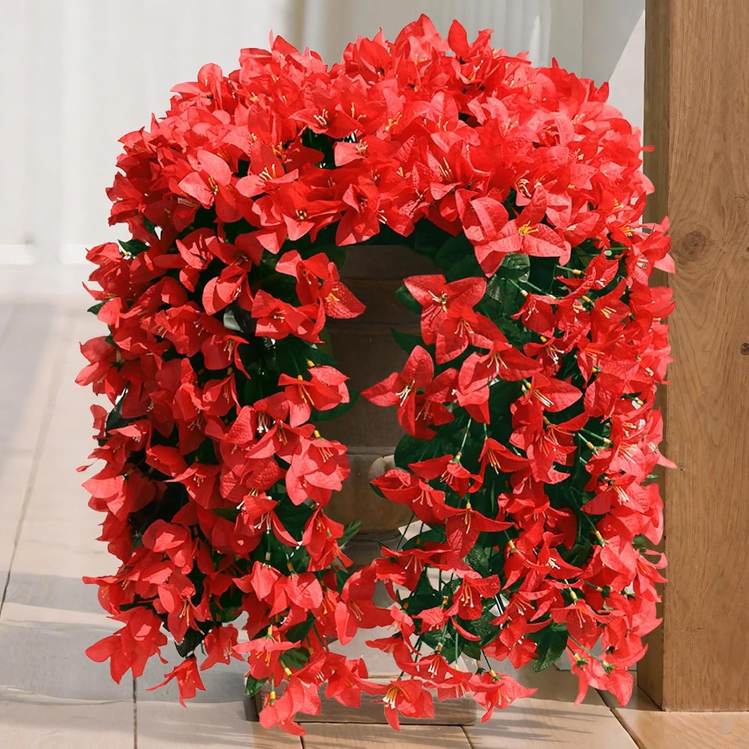 Artificial Bougainvillea Flowers Plants for Outdoors Decoration, 2/4 Pcs Faux Si