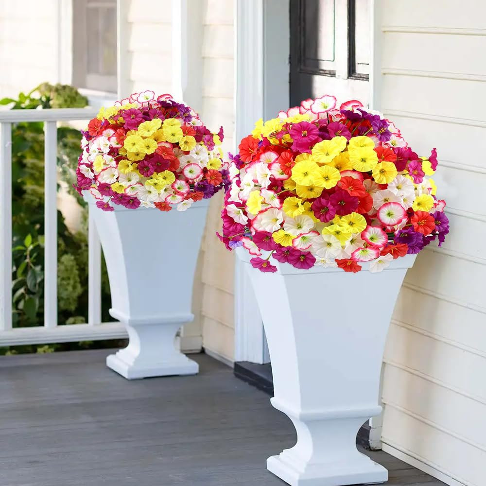 Vibrant UV Resistant Faux Daisy Flowers – 30 Bundles for Outdoor Decor