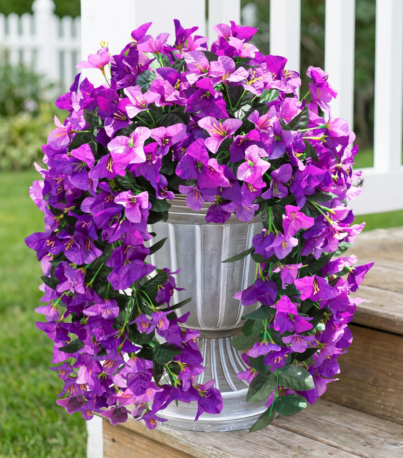 HyeFlora Bougainvillea Artificial Hanging Flowers Plants for Outdoors Decorat…