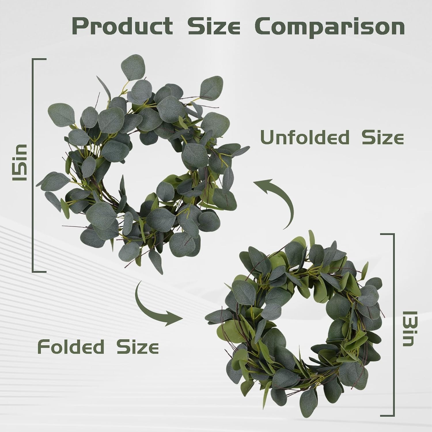 Elegant 15-Inch Eucalyptus Wreath – Perfect Gift for Home Décor Enthusiasts