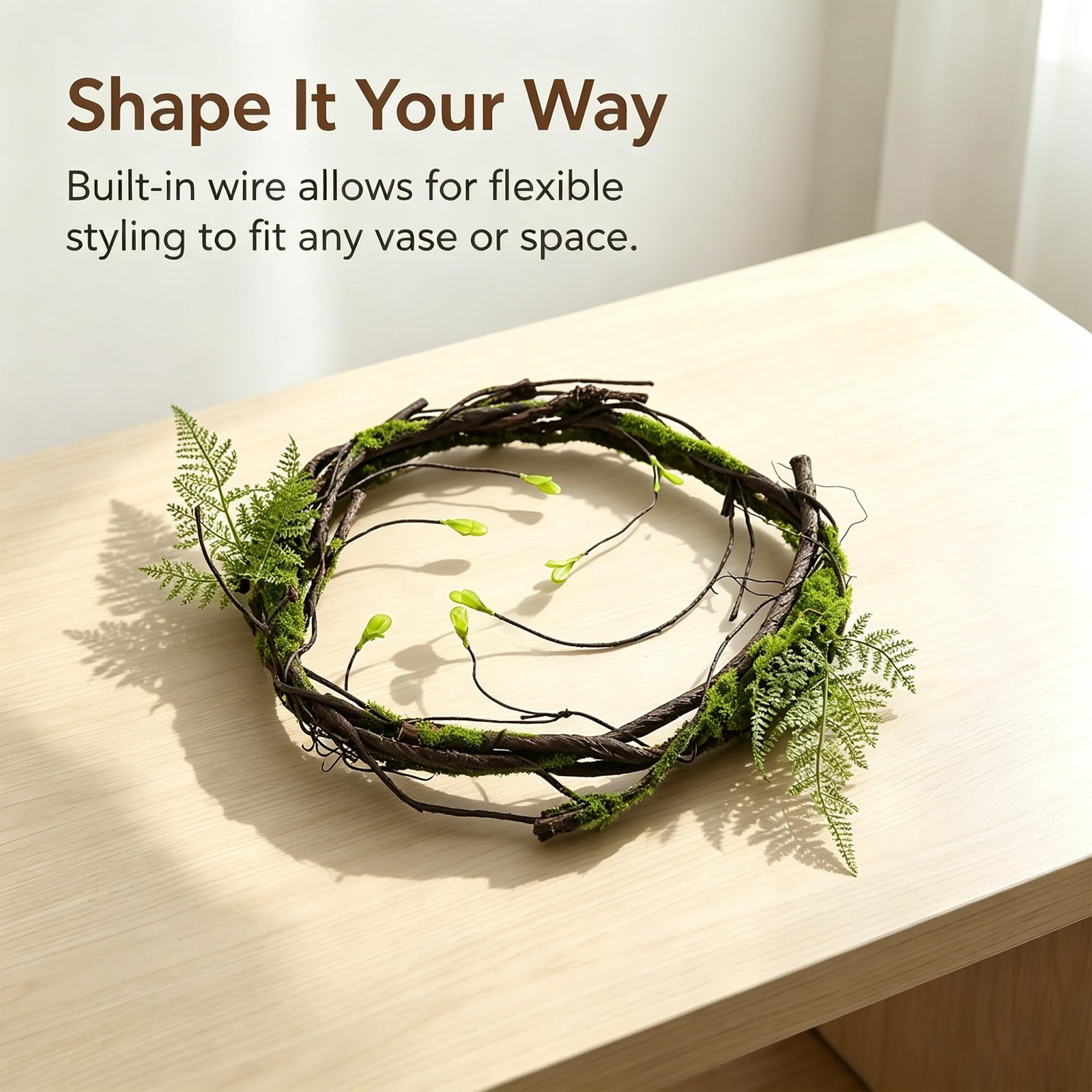 2 PCS 40 Inch Bendable Artificial Cherry Blossom Branches, Vines for Decor