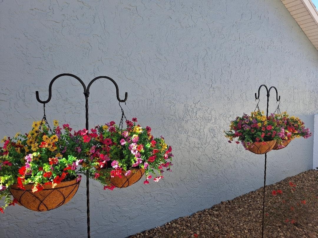 Lamsze Artificial Faux Hanging Plants Flowers Basket for Summer Autumn, Color…
