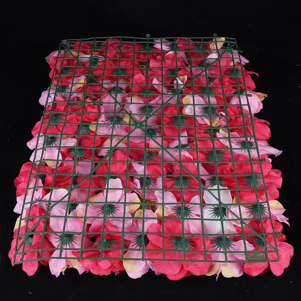 15.74 In. X 23.62 In. X 0.79 In. 6 Pieces Artificial Silk Rose Flower Wall Panel