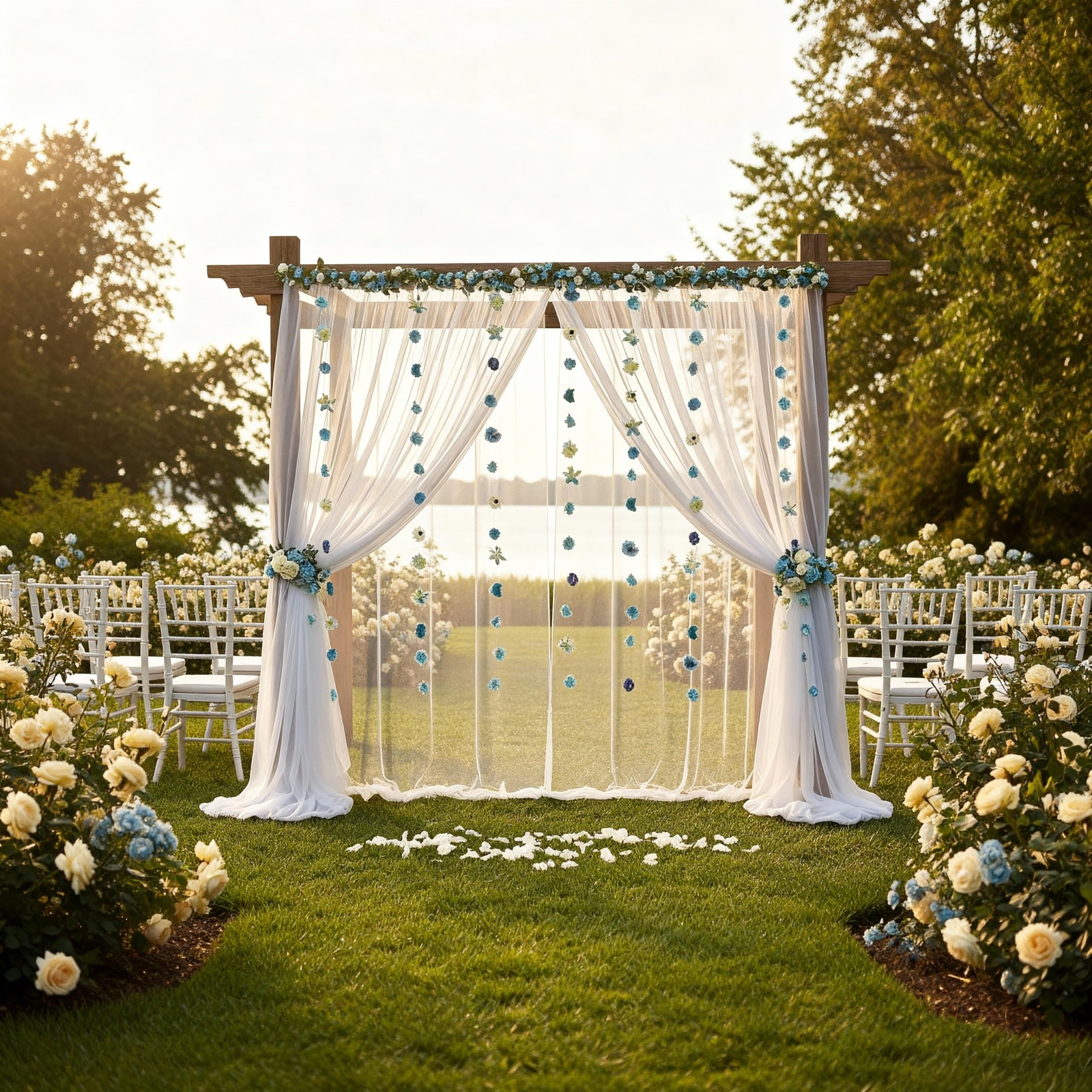 63 Pcs Flower Garland for Backdrop 2pcs 9.84 x 4.92 ft White Tulle Backdrop 1…