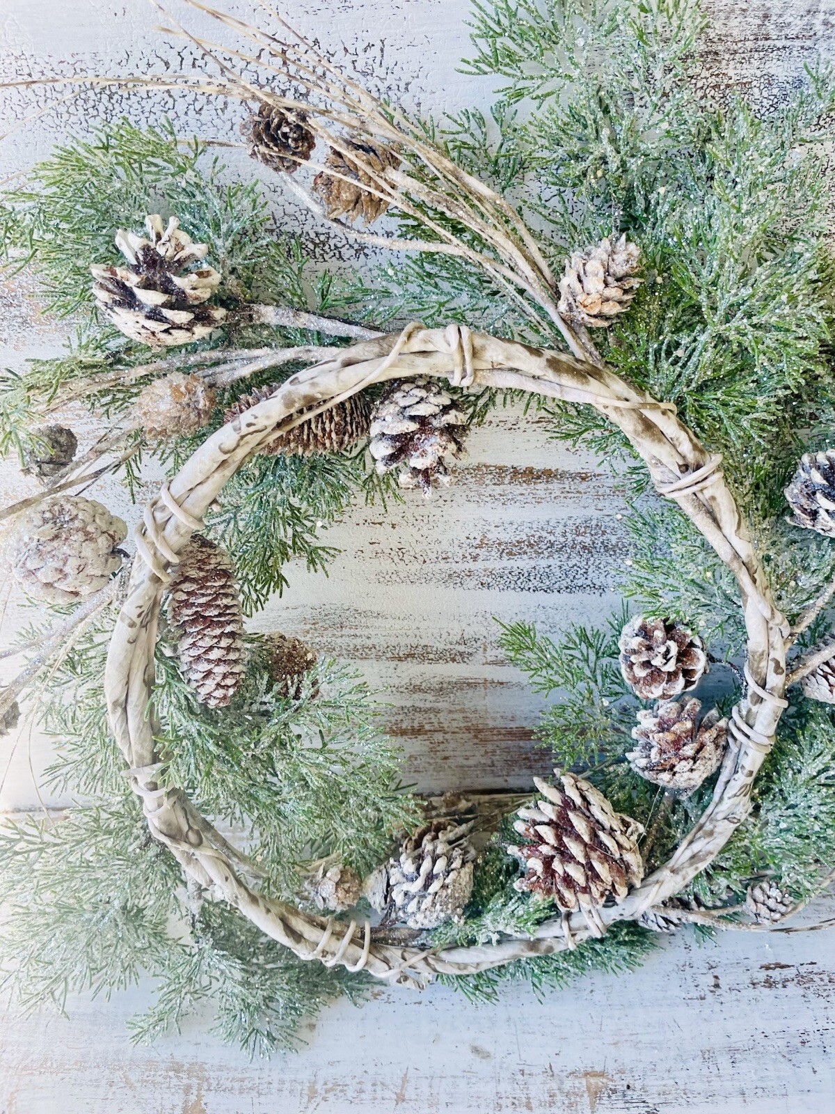 Birch Tipped Cedar Winter Or Christmas Wreath