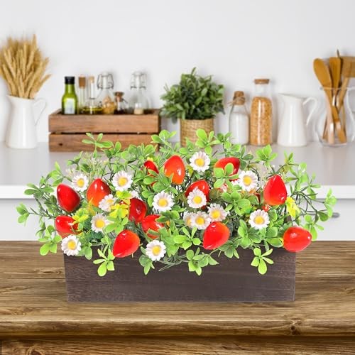 Strawberry Table Centerpieces Rustic Artificial Floral Arrangements Spring