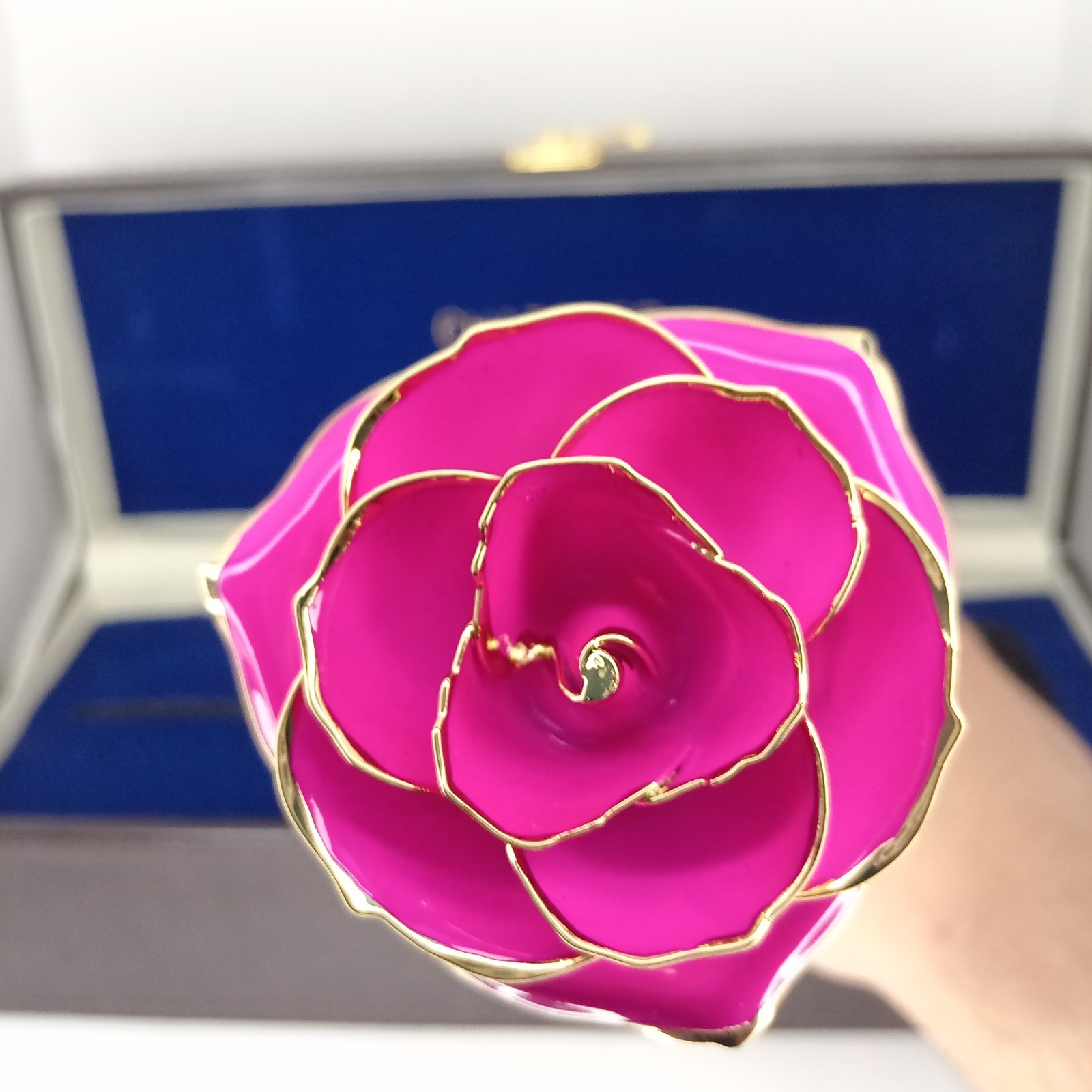 Real Rose 24K Gold Plated Pink Flower Luxury Gift Box Chatoyer