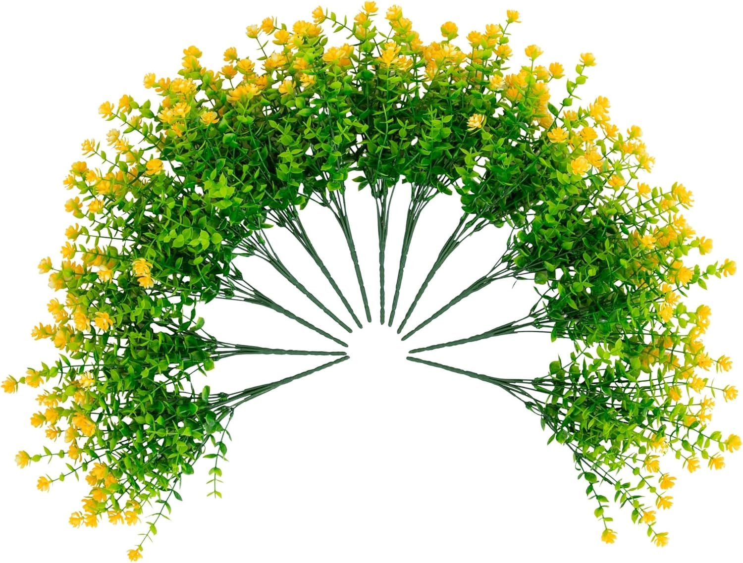 13In. UV Resistant Artificial Flowering Mini Rose Bush (Indoor/Outdoor) – Set of